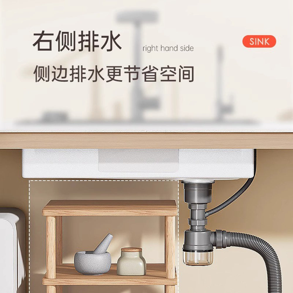 Nano gun gray sink large single slot kitchen 304 stainless steel handmade vegetable basin sink undercounter basin for home