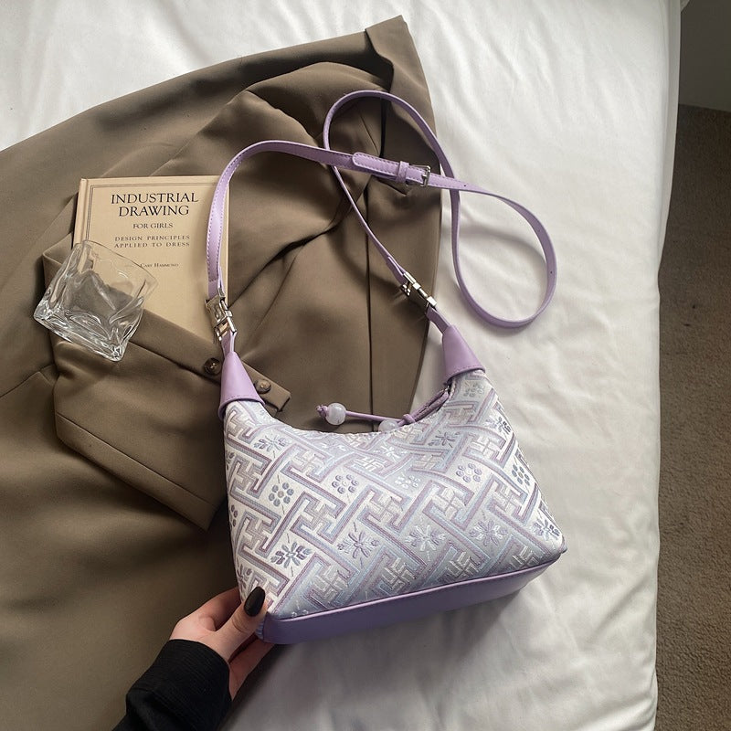 Foreign trade new Chinese portable small bag women's 2025 new Guofeng one-shoulder dumpling bag high-end versatile messenger bag