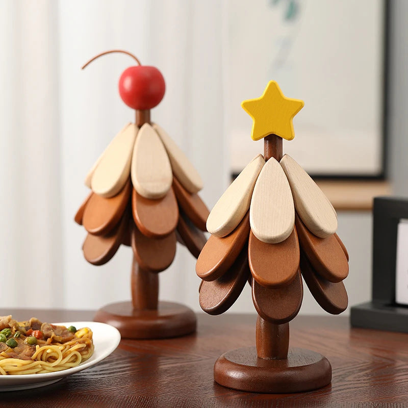 Creative and cute insulated coaster - single tree design - table decoration - creative home use - anti-scald, high temperature resistant, foldable pot holder