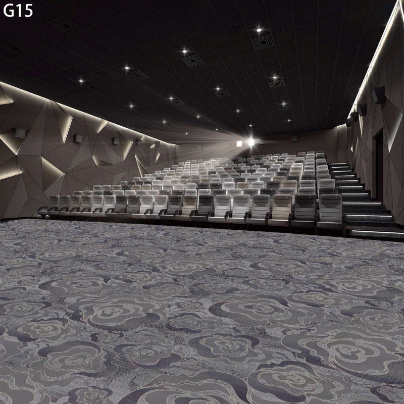 Customized fire-retardant carpet for movie theaters, home theaters, and clubs: soundproofing, noise reduction, and vibration dampening - full coverage installation