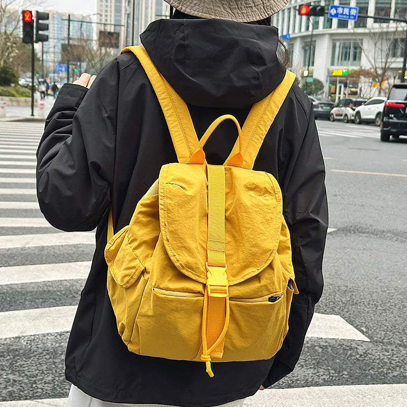 New Japanese simple solid color large-capacity student class backpack men's and women's lightweight sports travel versatile backpack