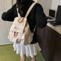 Large capacity women's casual backpack - new autumn collection, unique and versatile, perfect for students, solid color, minimalist design, commuter backpack