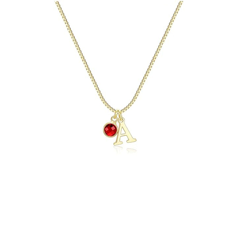 new arrival women's initial birthstone necklace fashion 14k gold-plated letter casualeasiest for match clavicle chain