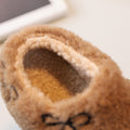 Girls' fleece-lined lambswool outdoor warm cotton shoes,  new korean style, cute fuzzy slippers, loafers