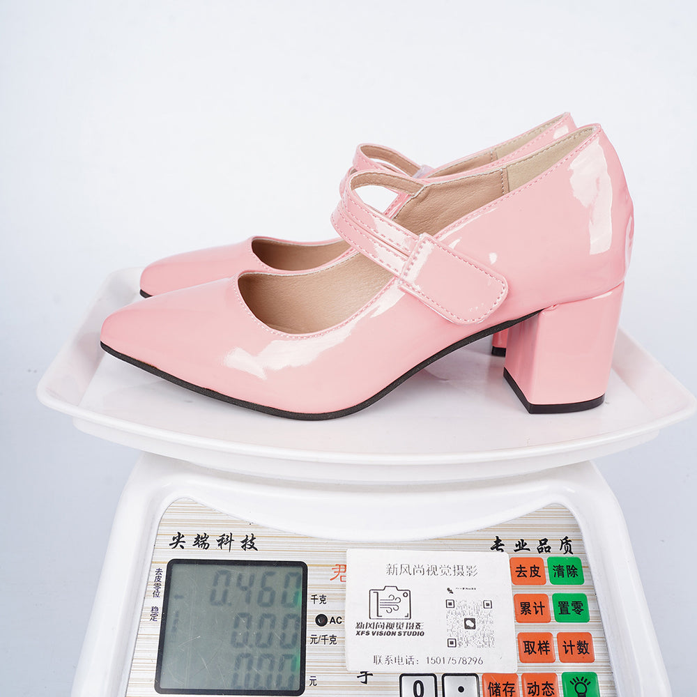 2026 summer new chunky heel slip-on buckle fashion flats - plus size retro pointed toe women's single shoes for export