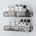 Wall-mounted bathroom shelf - no drilling required - rectangular organizer for vanity, sink, and toilet