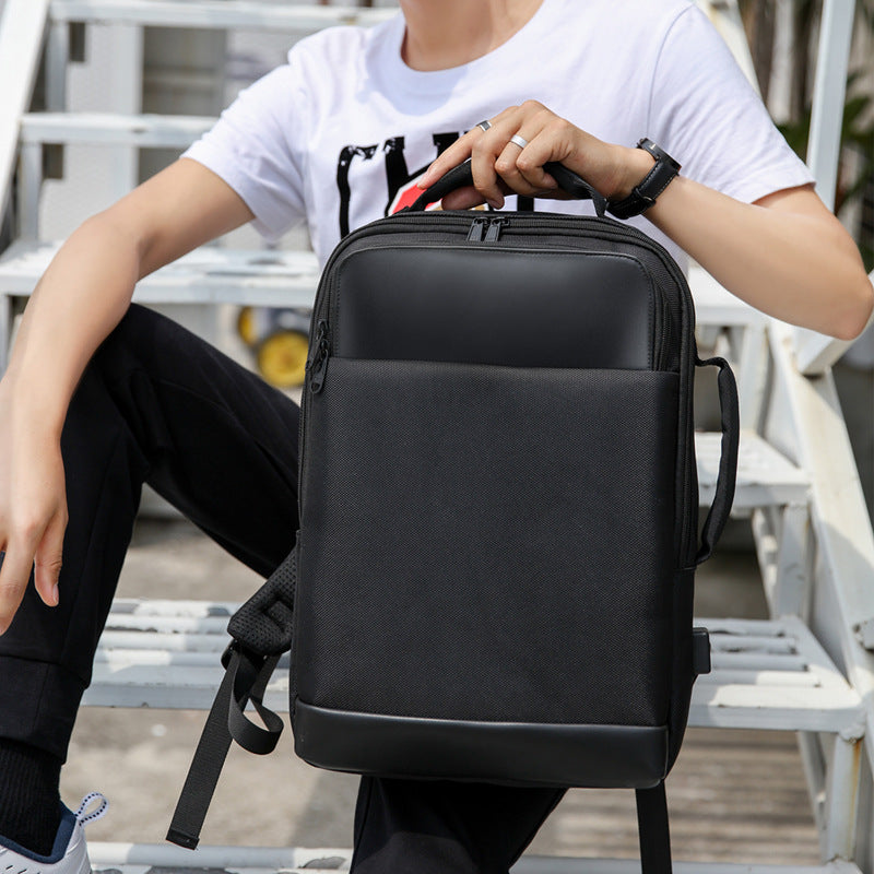 New business backpack women's computer backpack simple male student bag with USB laptop bag wholesale