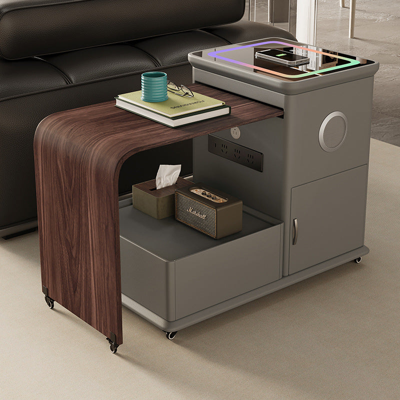 Movable coffee table next to casual side cabinet accessible luxury living room italian normcorenew arrival sofa smart side table trolley