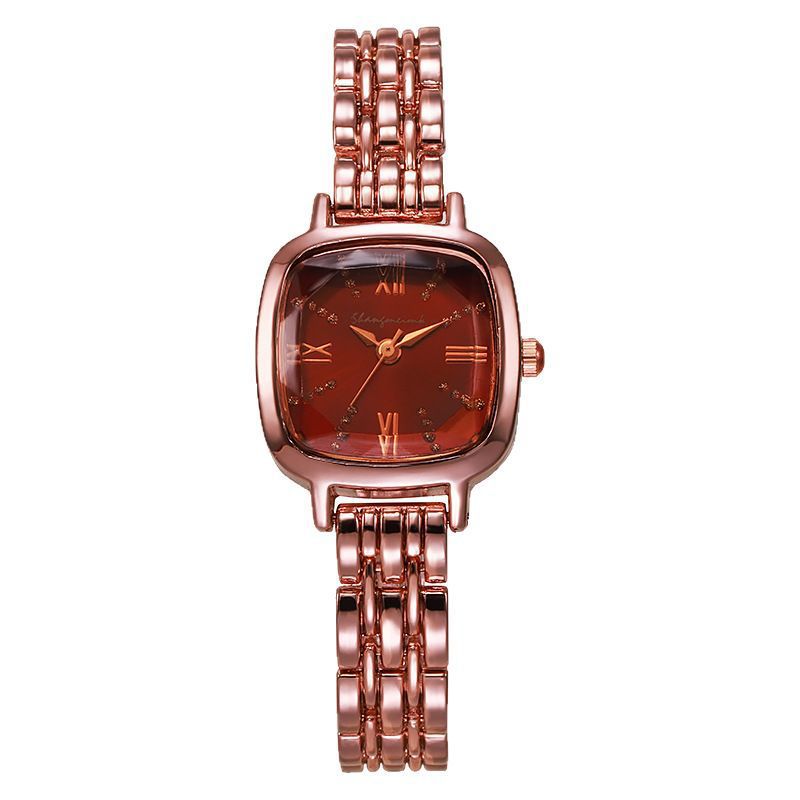 Women's watch - niche, affordable luxury, stainless steel band, square dial, student style (middle/high school), minimalist, chic, and trendy