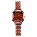 Women's watch - niche, affordable luxury, stainless steel band, square dial, student style (middle/high school), minimalist, chic, and trendy
