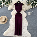 Pure desire style knitting sleeveless silmdress women's summer waist slimming look a-line long skirt goddess elegant skirt