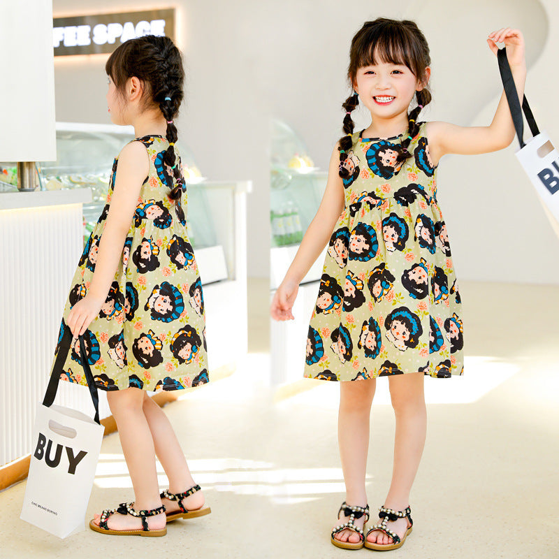 Pure cottongirlskirt baby summer dress little girl infant child 1dress2 child 3 years old summer