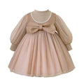 Girls' dress  spring new style chic elegant formal dress oversized bow little girl princess dress trendy