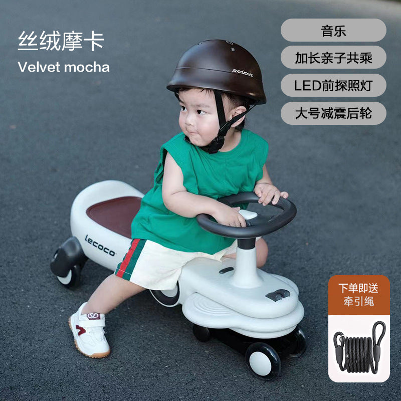 Leka twist car new 1-3 year old stroller silent universal wheel anti-rollover baby yo car children twist car