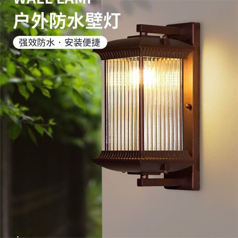 Outdoor wall light waterproof courtyard villa porch pillar lamp balcony aisle new chinese style wall lamp led gate light