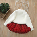 Girlsweaterthickened winternew arrivalkidsk-stylestereo heart imitation mink velvet knitted sweatersuit