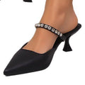 Export 35-42 size pointed toe high heel slippers 2026 summer half drag fairy style french rhinestone stiletto sandals