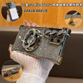 Suitable for samsung s25ultra glitter powder magnetic holder mobile phone case s26 electroplated four corners anti-fall note20 case a37