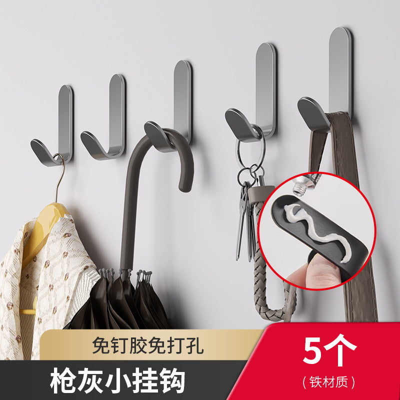 Thickened hook strong adhesive punch-free traceless adhesive hook wall sticker wall load-bearing kitchen bathroom door back hook