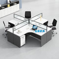 Saint li office desk and chair set - employee computer desk with partition, workstation for finance staff