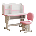Smart 80*50 desktop + high elastic sponge chair + pink