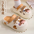 Summer height-increasing beach shoes and sandals, independent best selling2025 student fashion outwear, thick-soled crocs for women