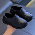 Kids' soft-soled single shoes - perfect for school, performances, and a british-inspired look. ideal for spring, these black leather shoes for boys add a touch of style to any outfit