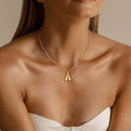 European and american cross-border new fashion 26 letter necklace bubble thick letter pendant necklace women's banquet clavicle chain