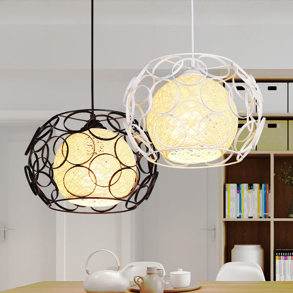 Wrought iron bird cage vine ball lamp Nordic creative hotel teahouse restaurant bar shop hot pot restaurant chandelier retro style