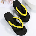 Spring/summer new roman style wedge flip-flops with rhinestone and pom-pom detail, ready-to-wear sandals, dropshipping available