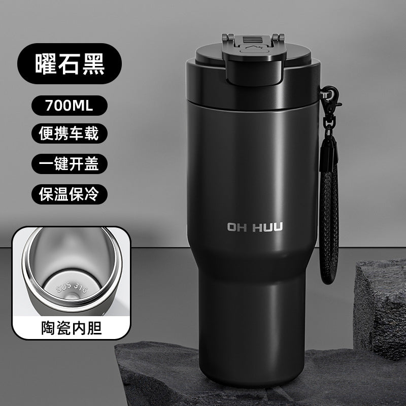 316 big mac thermos cup large capacity water cup cold ice cup stainless steel liner double drinking straw cup personalized