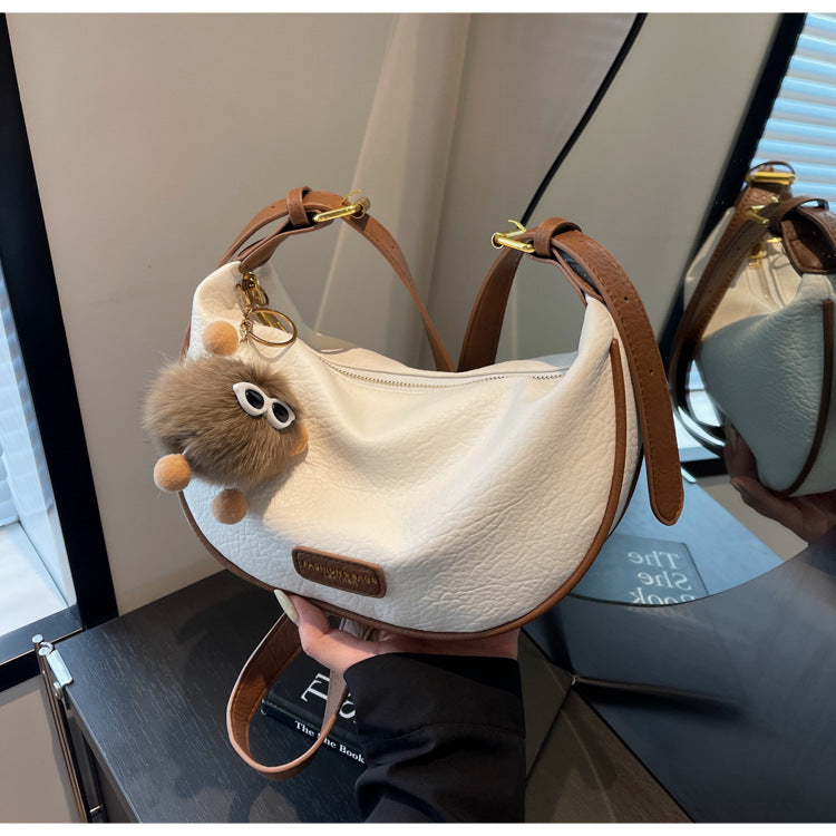 Cross-border high-quality textured bags women's large-capacity 2025 new autumn and winter versatile fashion messenger bags commuter dumpling bags