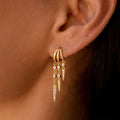 Moissanite earrings for women, tassel long style, full diamond water drop, stylish trend, sweet and cool style earrings manufacturer