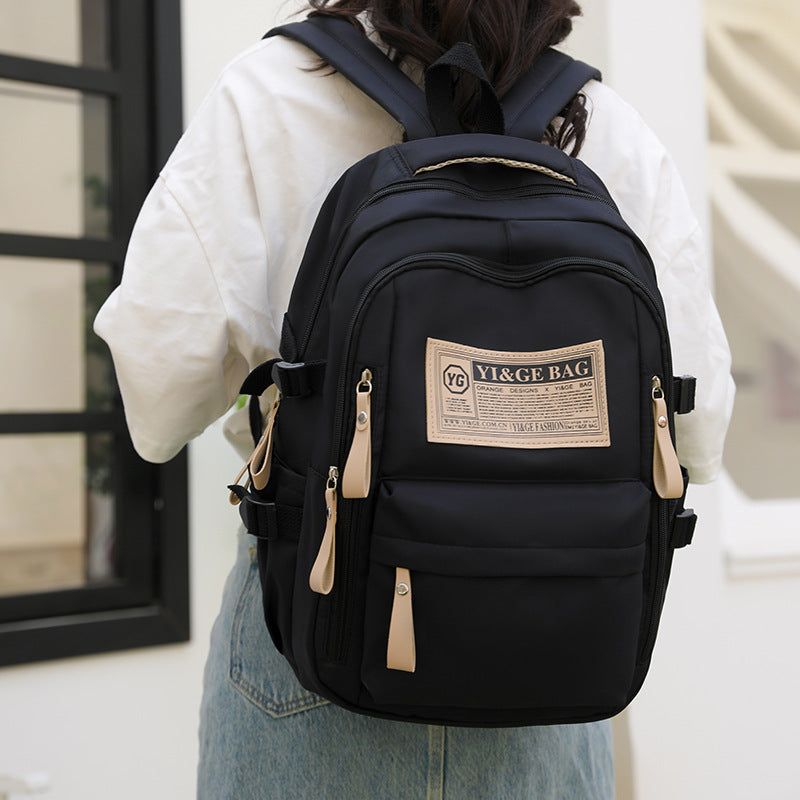 Cross-border backpack waterproof and wear-resistant large-capacity middle school student college student schoolbag casual backpack with logo
