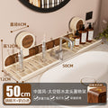 North american walnut suction cup bathroom organizer - no drilling required, vanity sink faucet & cosmetic storage rack