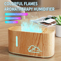 colorful simulated flame aroma diffuser - ultrasonic essential oil humidifier for home bedroom ambient lighting