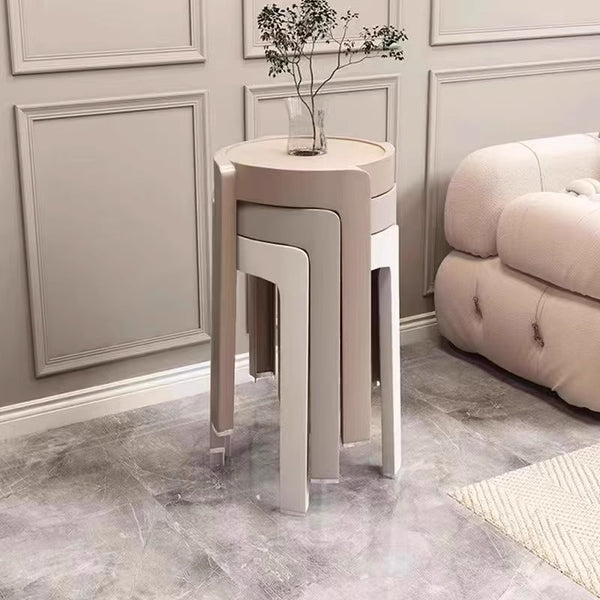 Plastic stool household thickened stackable plastic stool dining table high bench stackable round stool extra thick windmill chair