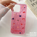 Suitable for iphone 16 pink glitter sequin mobile phone case apple 17 cute strawberry girly heart anti-fall glue case