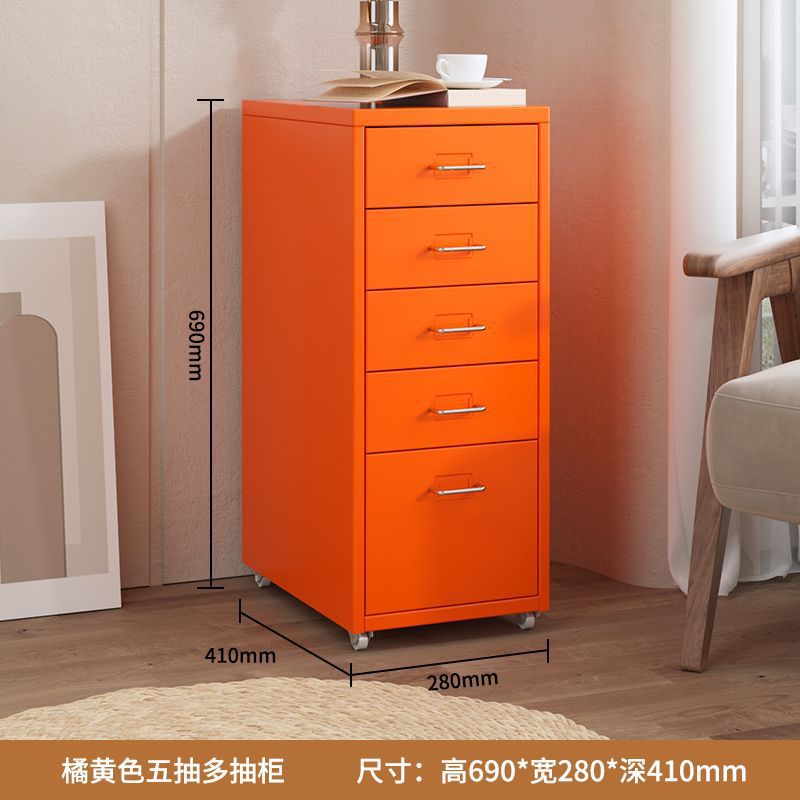 Wrought iron storage cabinet - multi-tier drawer unit for living room, bedroom, and girls' room - cute and practical floor-standing combination storage cabinet
