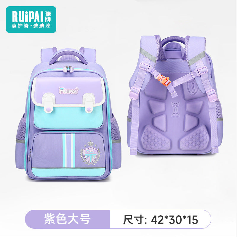 Rui brand primary school schoolbags for grades 3 to 6, lightweight and large-capacity water-proof boys and girls children's backpacks wholesale