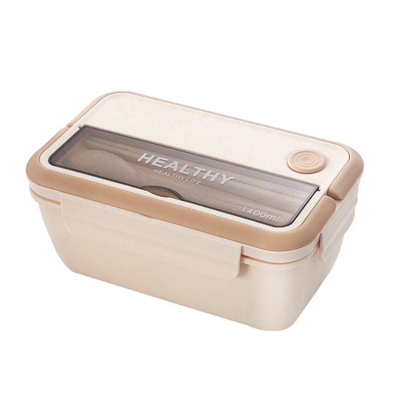 Student lunch box microwaveable japanese lunch box fresh-keeping grids portable tableware plastic square lunch box gift