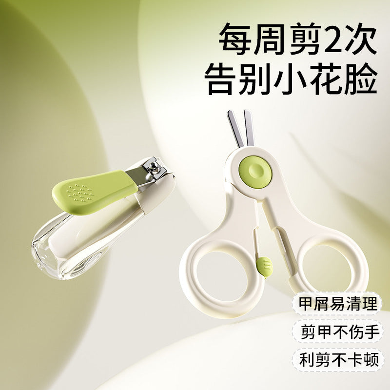 Newborn-safe anti-pinch & anti-splash nail clippers - baby care nail scissors with storage case