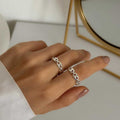 Wholesale alloy ring sets - european & american cross-border jewelry - women's minimalist irregular bold unique design hip-hop rings