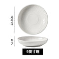 Scandinavian creative embossed ceramic noodle bowl for home restaurant stylish high-looking pure white fruit salad bowl soup bowl