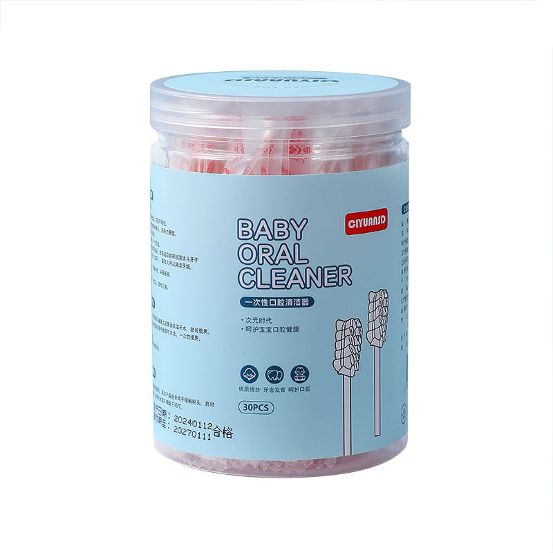 Baby oral cleaner newborn infant soft bristle toothbrush baby tongue scraper gauze cotton swabs kids cotton buds