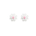 Blue camellia 925 sterling silver stud earrings - elegant, petite, sweet, exquisite floral design - new chinese style retro earrings for girls