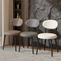 Italian cream style dining chair - premium light luxury designer chair for home - modern minimalist upholstered backrest dining table stool