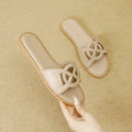 2025 summer fashion women's versatile sandals slip-ons outdoor slippers hot pressed electric embroidery flat low heel shoes