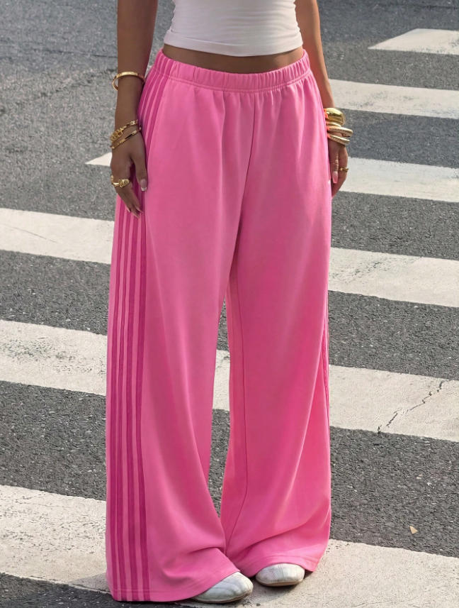 autumn cross-border hot girl style women's high-waisted slimming patchwork loose wide-leg sweatpants