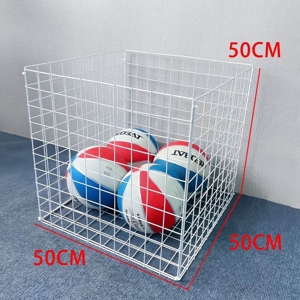 Wrought iron mesh storage basket - portable laundry hamper, organizer, shelf, fruit basket, basketball, yoga mat, and toy storage bin
